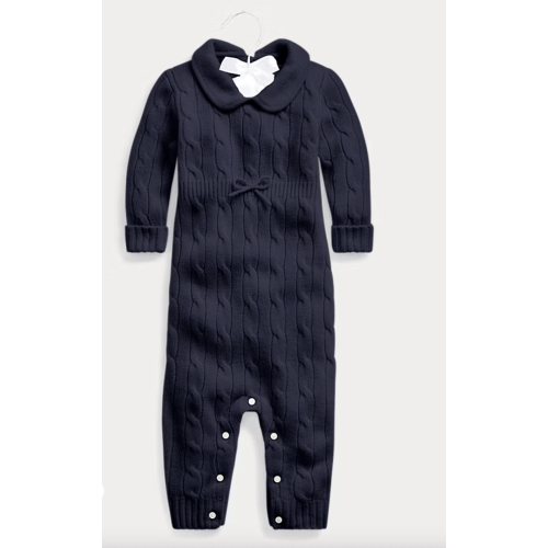 Cashmere Woven-Collar Coverall | One-Pieces BABY GIRL (0-24 months) | Ralph Lauren