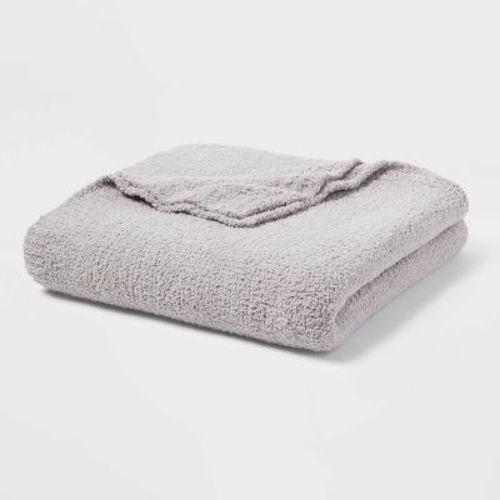 King Cozy Chenille Bed Blanket Gray - Threshold™: Midweight, Knitted, Machine Washable, For All Ages