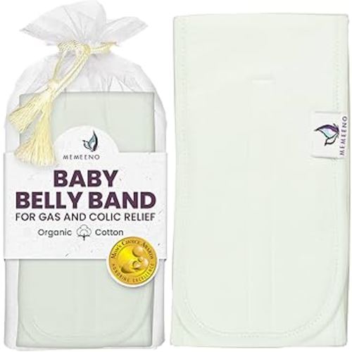 MEMEENO Baby Belly Band for Gas and Colic Baby Relief - Belly Band for Heating Pad for Colic, Heated Tummy Wrap, Sage