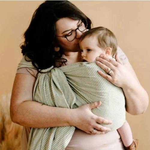 Radical Ring Sling - Light Green and White Gingham Baby Carrier