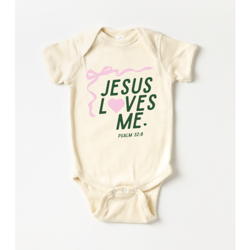 "Jesus Loves Me" Ribbon Onesie
