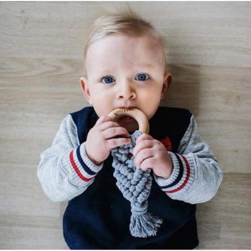 Dusk Grey Macrame Teether