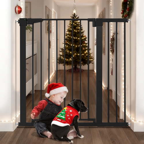 Baby Safety Gate, 36" Extra Tall, 29.5-40.6" Wide Baby Gate for Stairs and Doorway, Gate for 6 to 36 Months Old ,Black
