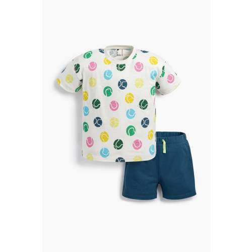 Slouchy Tee + Sporty Sweatshort Outfit: 9-12 Mo