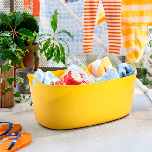 TORKIS Flexible laundry basket, in/outdoor - yellow 9 gallon