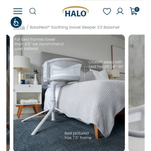 HALO - BassiNest Soothing Swivel Sleeper 3.0S - white/grey