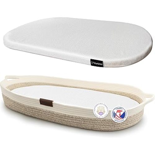 Yunioo Baby Changing Basket, Portable Diaper Changing Pad, Moses Basket for Newborns, Changing Table Topper for Baby Nursery, Waterproof Travel Pad Cover