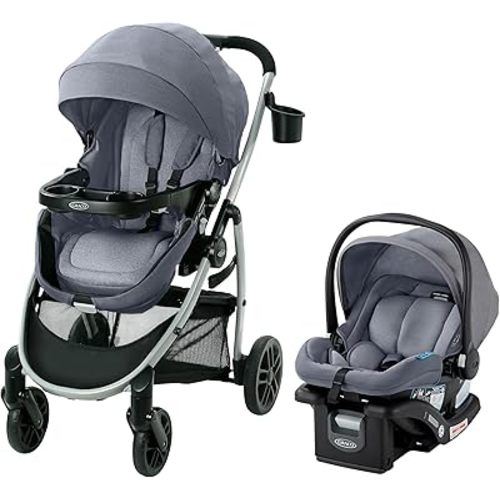 Graco® Modes Pramette Travel System, Includes Baby Stroller with True Pram Mode, Reversible Seat, One Hand Fold, Extra Storage, Child Tray and SnugRide 35 Infant Car Seat, Ontario
