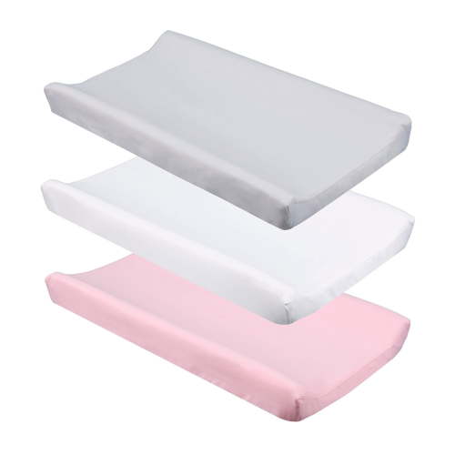 3 Pzas Funda de Cambiador de Algodón Transpirable Funda de Algodón Sábanas de Cambiador Elásticas Sábanas de Mesa para Cambiar Pañal 32x16in