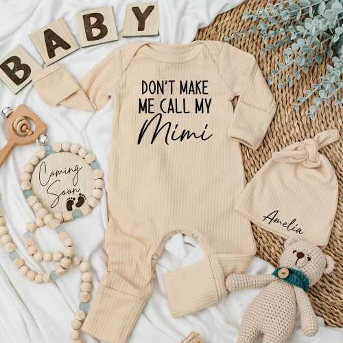 Don’t Make Me Call My Mimi Baby Bodysuit, Funny Grandma Baby Outfit, Baby Shower Gift, Pregnancy Announcement for Grandparents