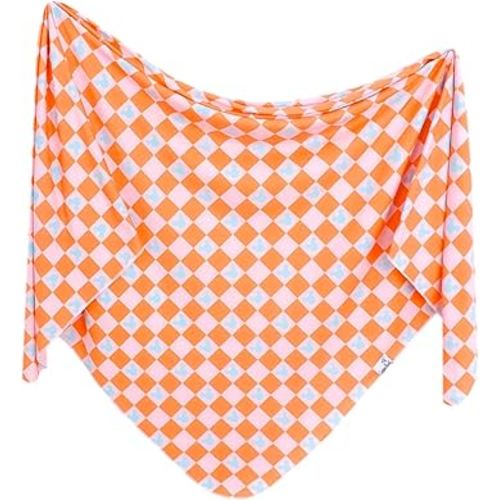 Copper Pearl Large Premium Knit Baby Swaddle Receiving Blanket 'Mickey Mouse Check'