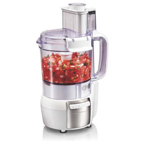 Hamilton Beach 12 Cup Food Processor and Chopper with Stack & Snap Design and Extra Large Chute, White