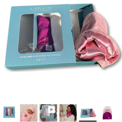 Newborn Satin Lined Jersey Beanie Gift Set-Girl – Aarin & Co.