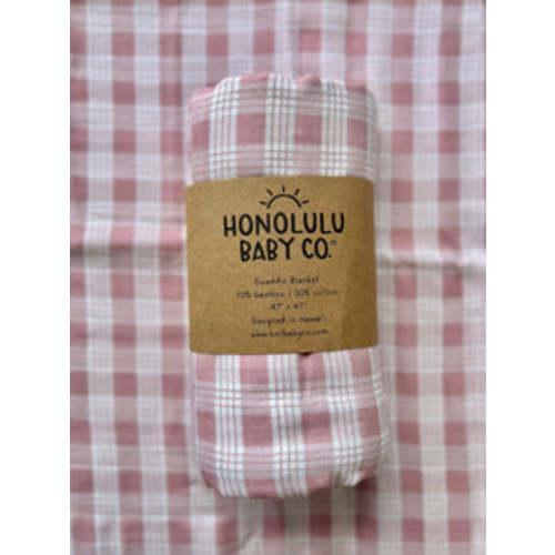 Dusty Pink Palaka Swaddle Blanket – Honolulu Baby Company
