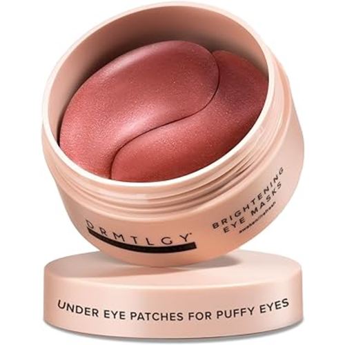 DRMTLGY Brightening Eye Masks (30 Pairs) - Caffeine Eye Masks for Dark Circles and Puffiness with Hyaluronic Acid, Eye Patches for Puffy Eyes