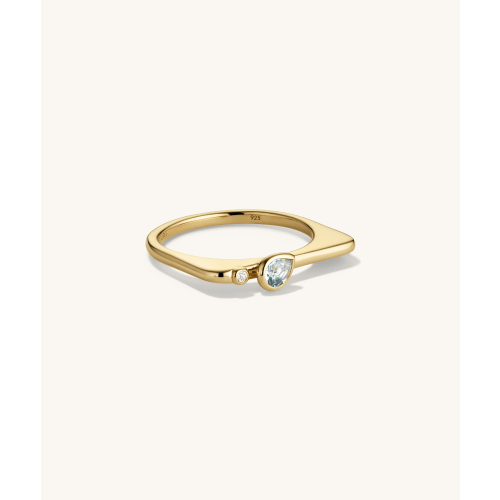 18k Gold Vermeil / Aquamarine / 7