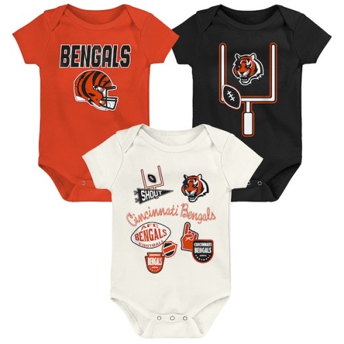 Cincinnati Bengals Outerstuff Infant & Newborn Littlest Player Three-Piece Bodysuit Set