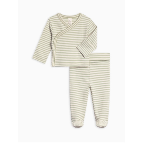 Riley 2 Piece Kimono Wrap Top and Pant Set, 0-3 mo