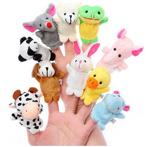 10 Pcs Finger Puppets Set, Soft Plush Animals Finger Puppet Toys, Mini Plush Figures Toys, Party Favors for Shows, Play, Christmas Birthday Gifts