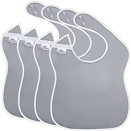 Toppy Toddler Large Waterproof Bibs - 4pk - Slate