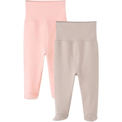 6-9M Infant Baby Boys Girls Soft Cotton High Waist Footed Pants Casual Leggings with Feet