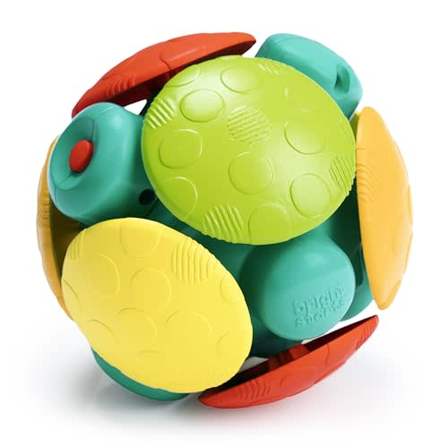 Bright Starts Wobble Bobble Activity Ball Toy, Baby & Toddler Crawl Toy, Interactive Sounds & Textures, Ages 3 Months+