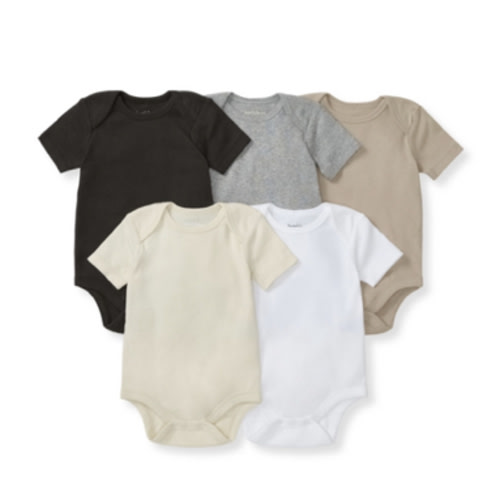 Organic Cotton Short Sleeve Bodysuits - Ash Size 3-6