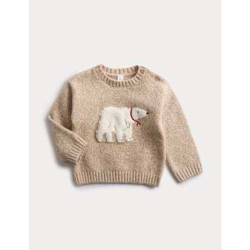 Cotton Rich Polar Bear Knitted Jumper (0 Mths-6 Yrs)