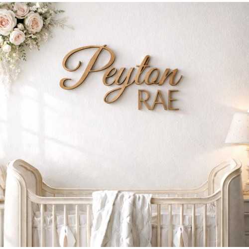 Baby Name, Custom Wood Name Sign, Personalized Nursery Decor, Maple Plywood