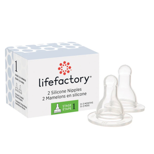 Silicone Nipples Stage 1 for 4oz and 9oz Glass Bottles-2 pack