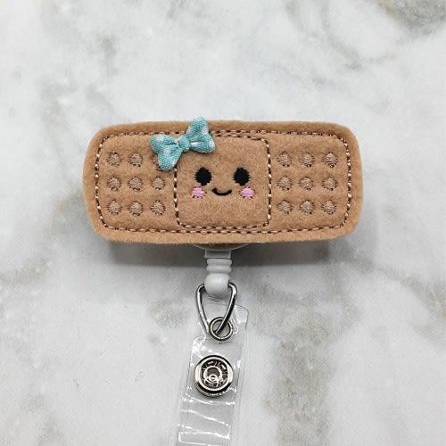Cute Bandaid Badge Reel - Nurse Badge Reel - Retractable ID Badge Holder - Medical Badge Reel - Nurse Gift - RN Badge Reel- Bandage Badge