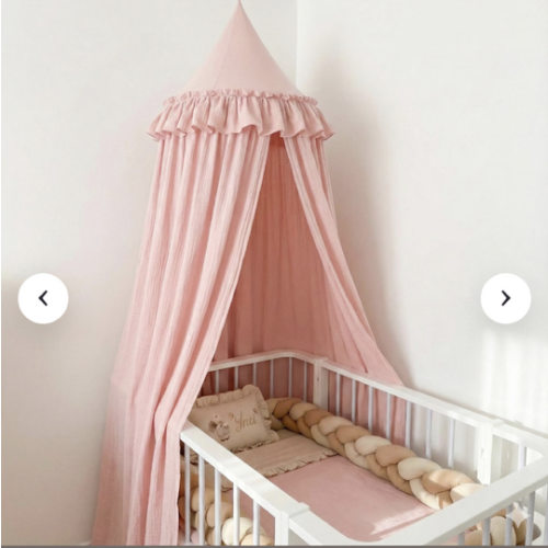 Textured White Canopy with Hook and Cord, Boho Kids Bed Canopy, Minimalist Nursery Tent, Reading Nook Decor for Baby Room