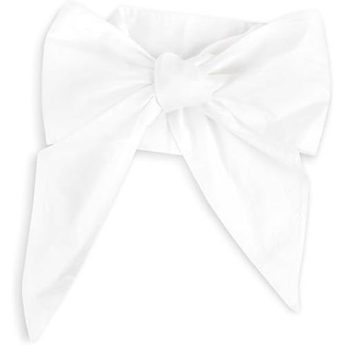 Newborn Swaddle Sash, Soft Cotton Bow Decorative Strap for Swaddles, Adorable Maternity Bow Sash, 70x5.5 Inch, White