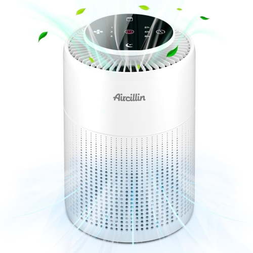 Aircillin AP070B HEPA Air Purifier for Rooms up to 765 Sq ft, White, 1-Pack