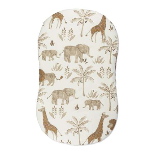 Kendi Safari Animal Cotton Bassinet Sheet - Crane Baby