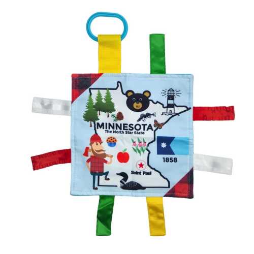 Minnesota State Sensory Crinkle Square: Travel Tag Toy for Babies