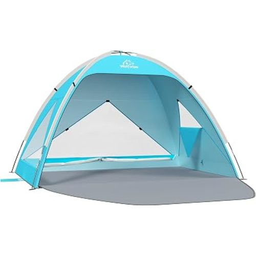 Wolfwise Beach Tent Sun Shelter Portable, Large 3-4 Person Sunshade Cabana