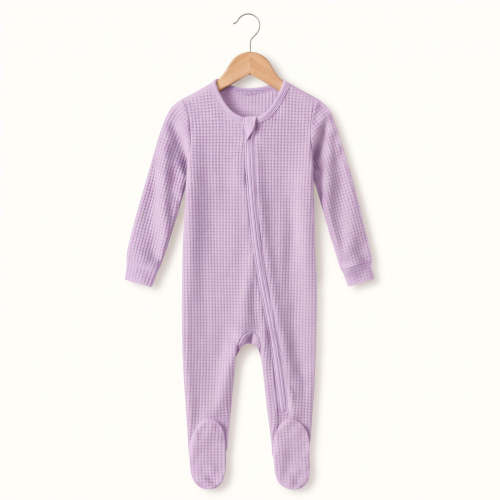 Bamboo Waffle Footie - Lily