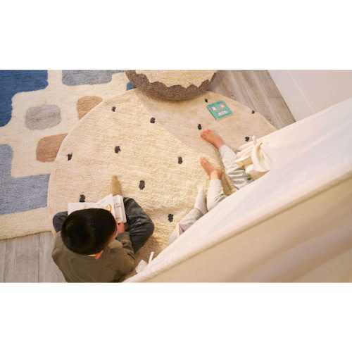 Sage & Wild Dotted Washable Organic Cotton Rug in Ebony