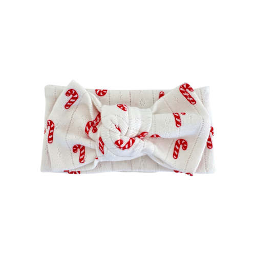 Candy Cane / Organic Pointelle Bow