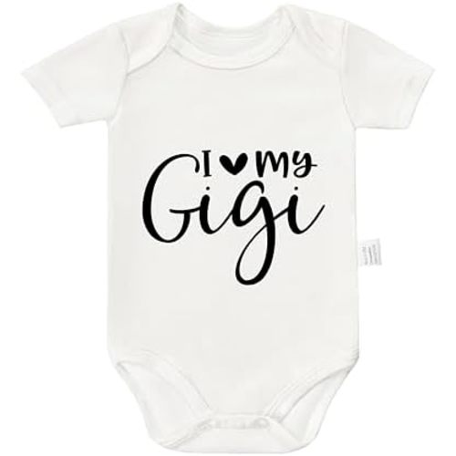 I Love My Gigi Bodysuits, Cute Infant Toddler Boy Girl Newborn Cotton Romper Short Sleeve Jumpsuit Outfits 0-24 Months