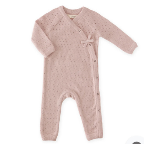 Pointelle Knit Kimono Romper