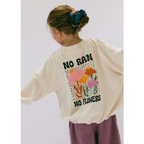 No Rain No Flowers Graphic Crewneck Sand | Kids Cotton Sweatshirt | Fostered Collection
