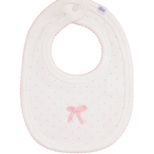 Dotted Crochet Bow Bib | Stylish Cotton Bib for Infants | Mud Pie