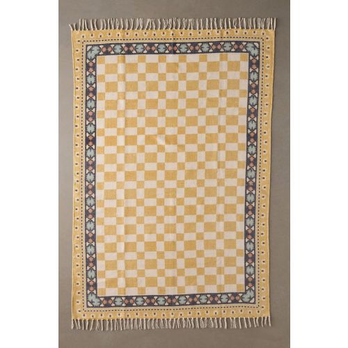 Birdie Checkerboard Brushed Rug 5x7
