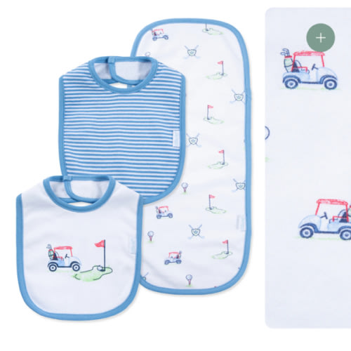 Golf Club Bib & Burp Set