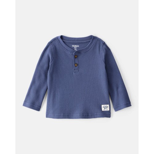 Baby Boy Long-Sleeve Thermal Henley Shirt - Blue - OshKosh B'gosh | Carter's