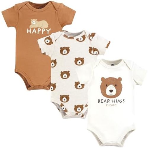 Hudson Baby baby-boys Cotton Bodysuits 3-pack
