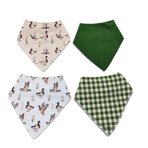 4 Pcs Watercolor Dragon Baby Bandana Bib Cotton Newborn Infant Feeding Drool Bib for Drooling and Teething Girl Boy