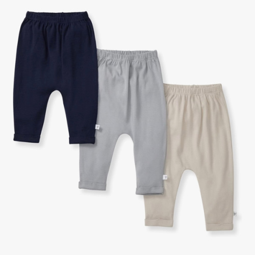 Burt's Bees Baby Unisex Knit Jogger Pants, 3-Pack Baby Sweatpants, 100% Organic Cotton Infant Bottoms